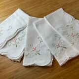 Five cotton napkins and hand embroidery