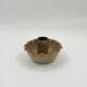 Vintage studio ceramic candlestick, wavy scalloped edge.