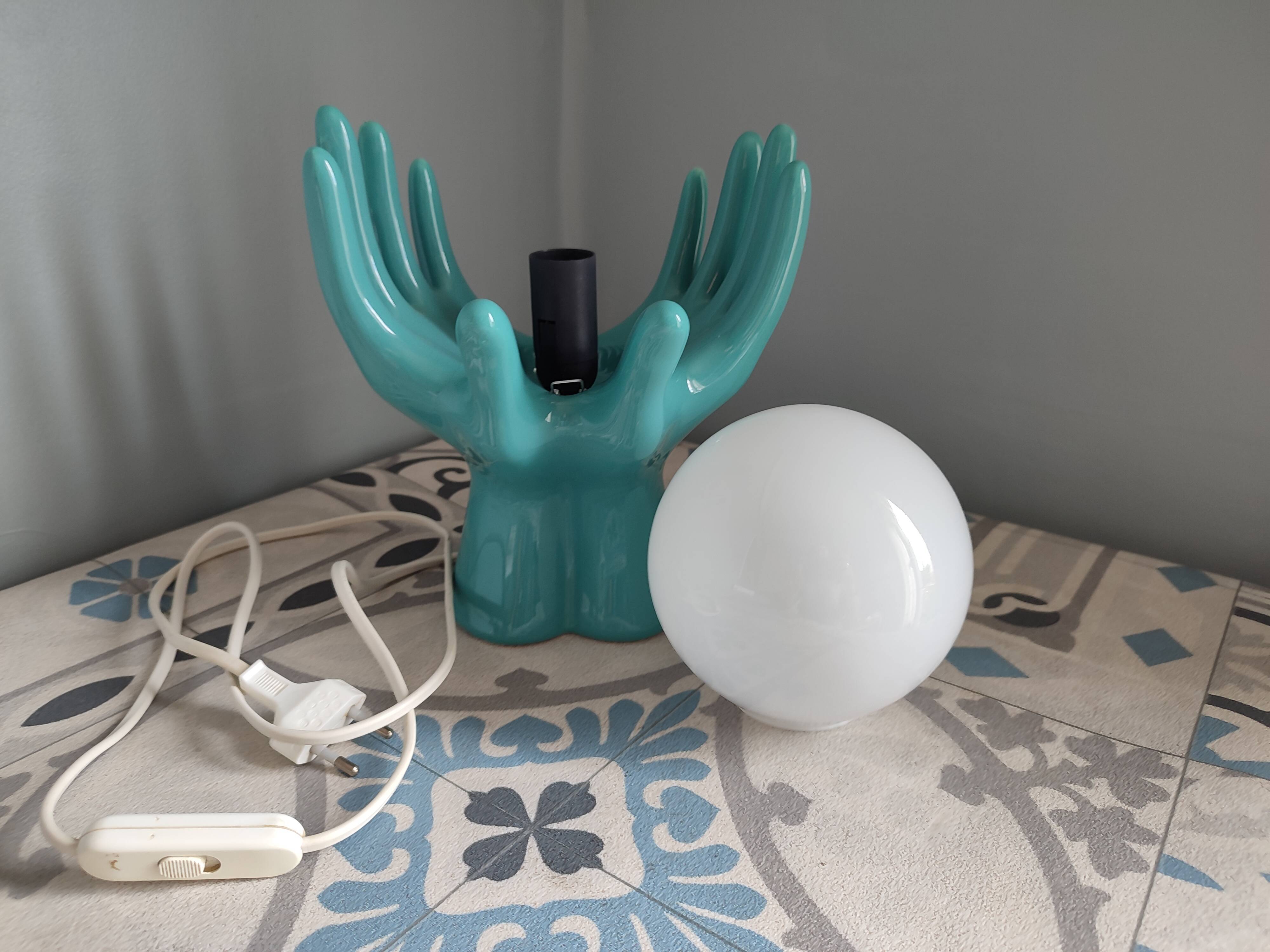 Lampe mains en céramique vintage