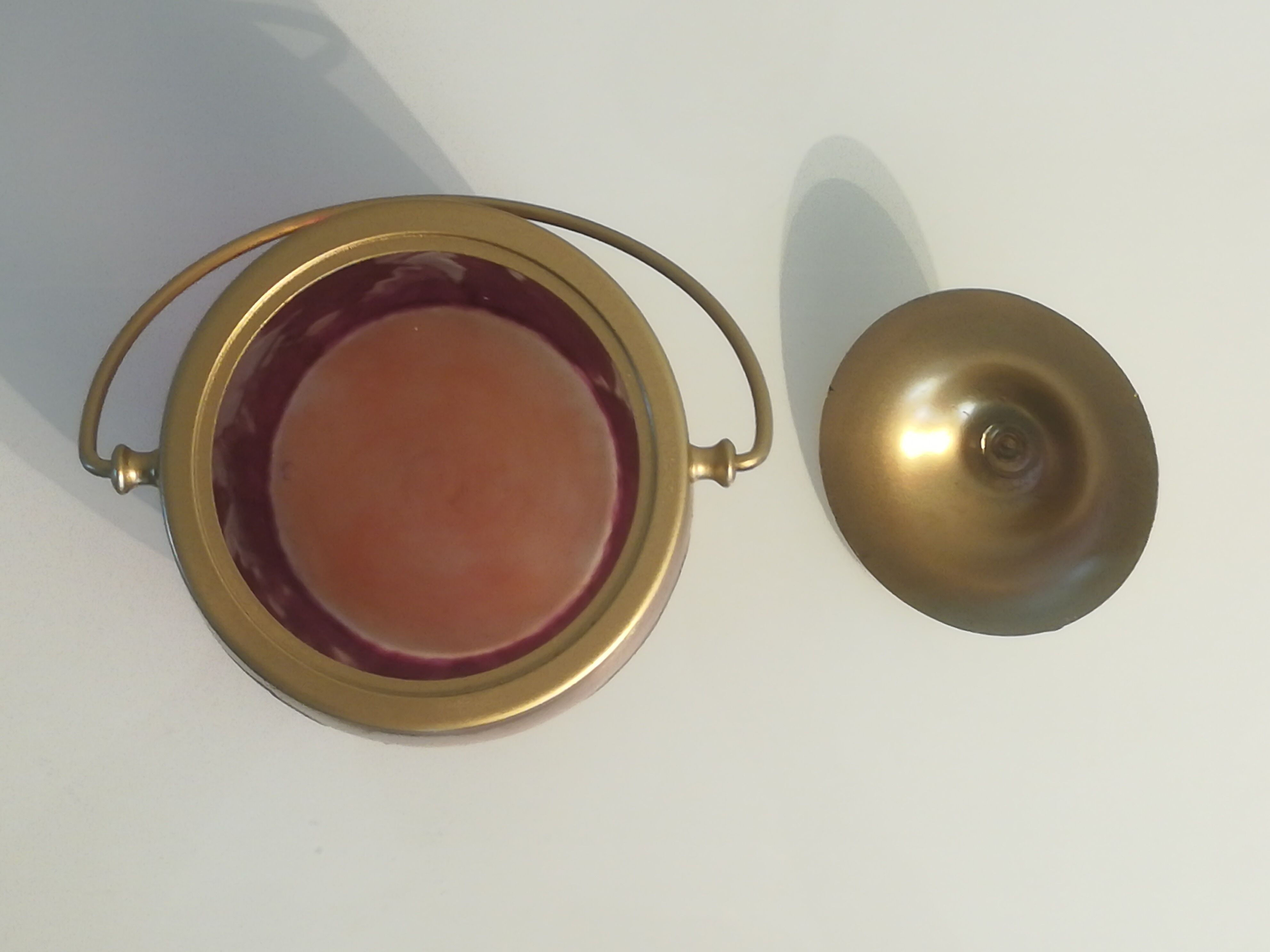 Legras biscuit bucket in glass paste Ruby series