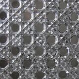 6 small vintage/antique pressed glass mugs and tray, art deco style