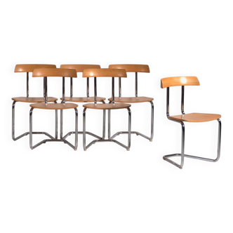 Ensemble de chaises vintage (c.1960). Ensemble de 6 pièces