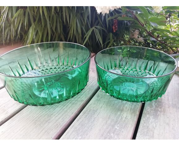 Pair Of Arcoroc Green Glass Bowls Selency Pair Of Arcoroc Green Glass Bowls Selency