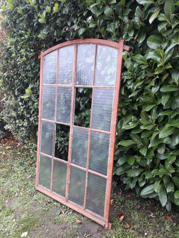 Window L107xH174 industrial curved metal glass roof frame reinforced glass