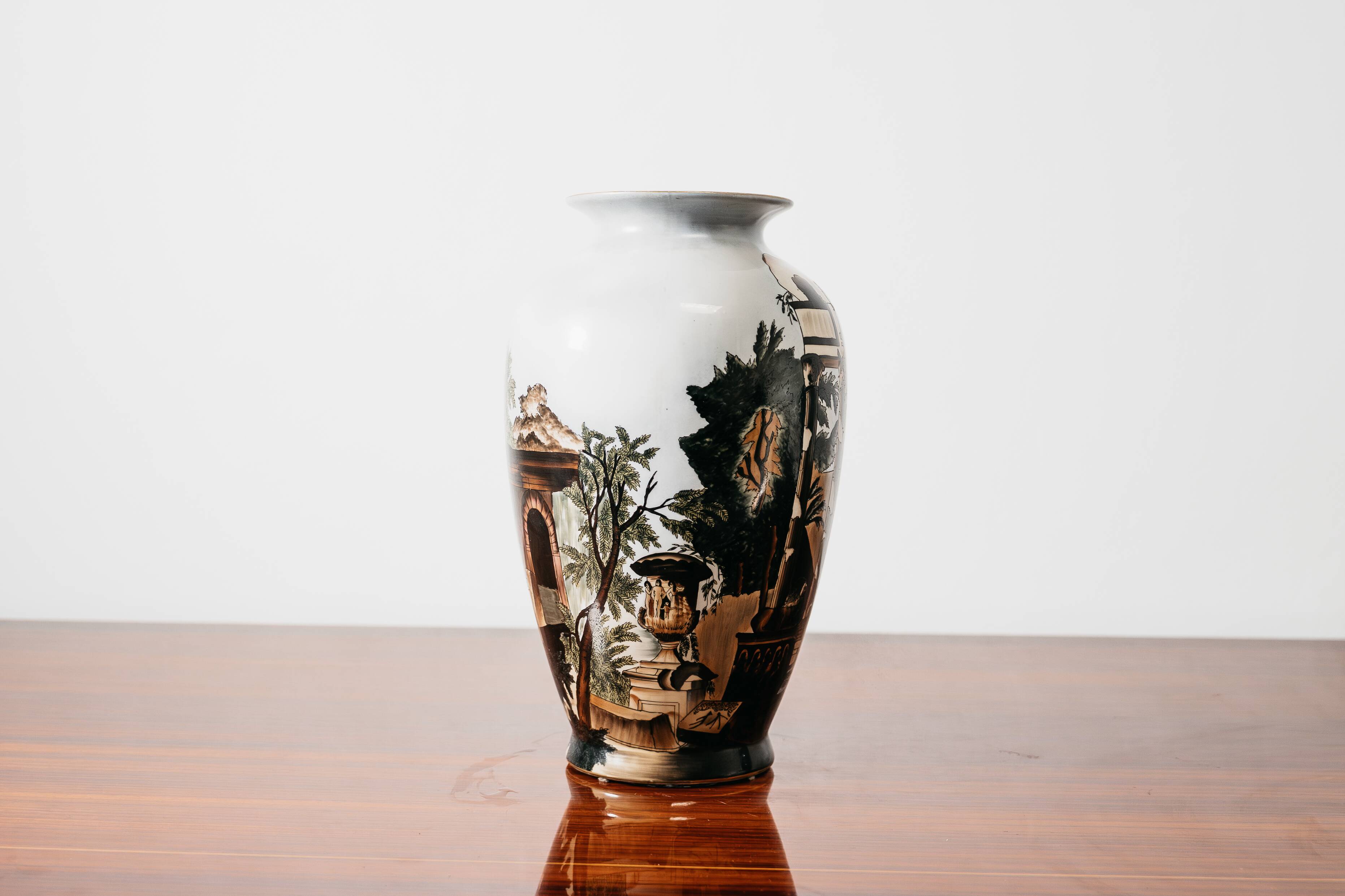 Vaso Ceramica Decoro Vecchia Faenza Rarissimo Anni ‘60 Design Art