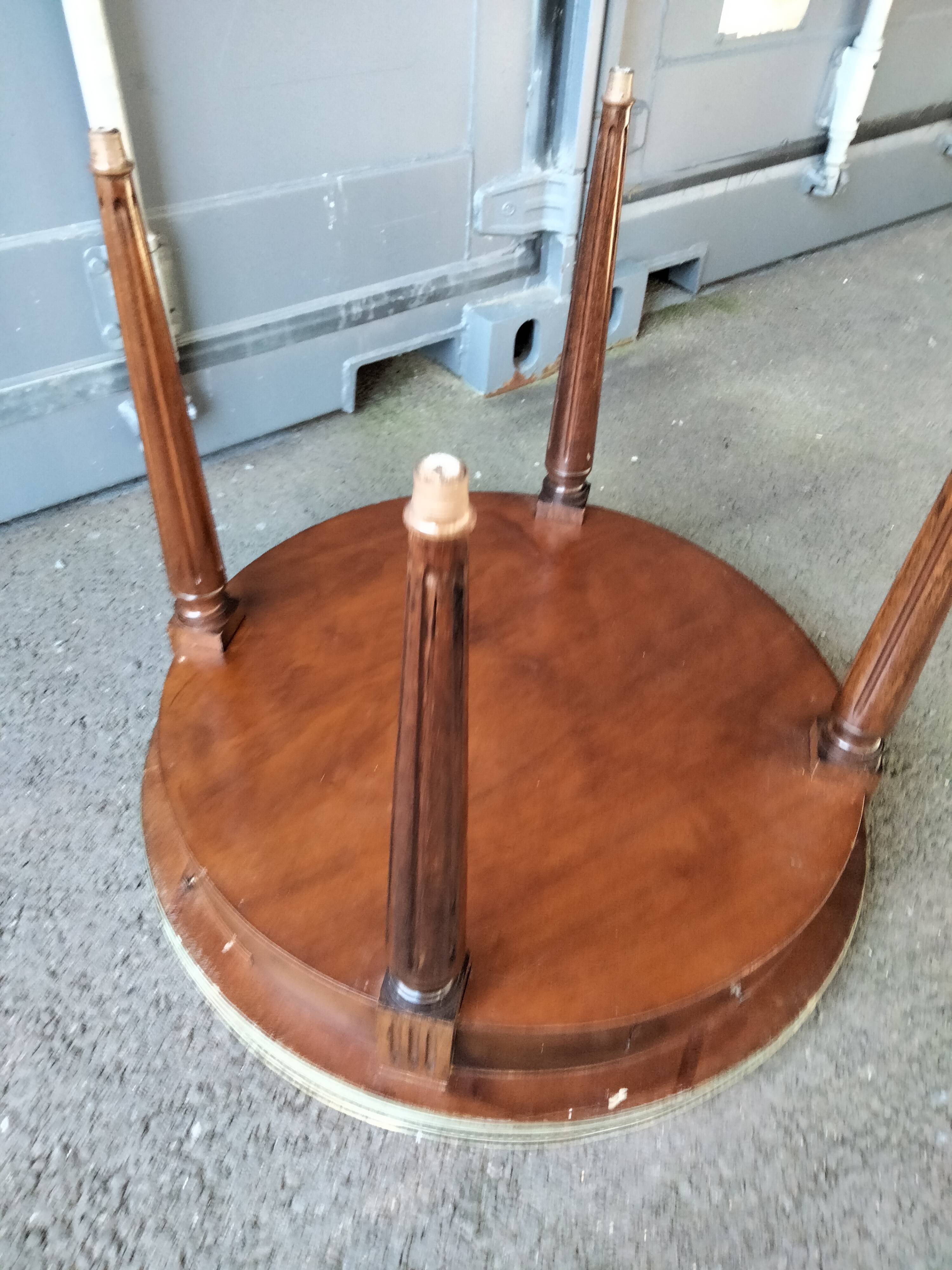 Coffee table hot water bottle old marble top Louis xvi style
