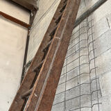 Very large vintage sliding wooden ladder