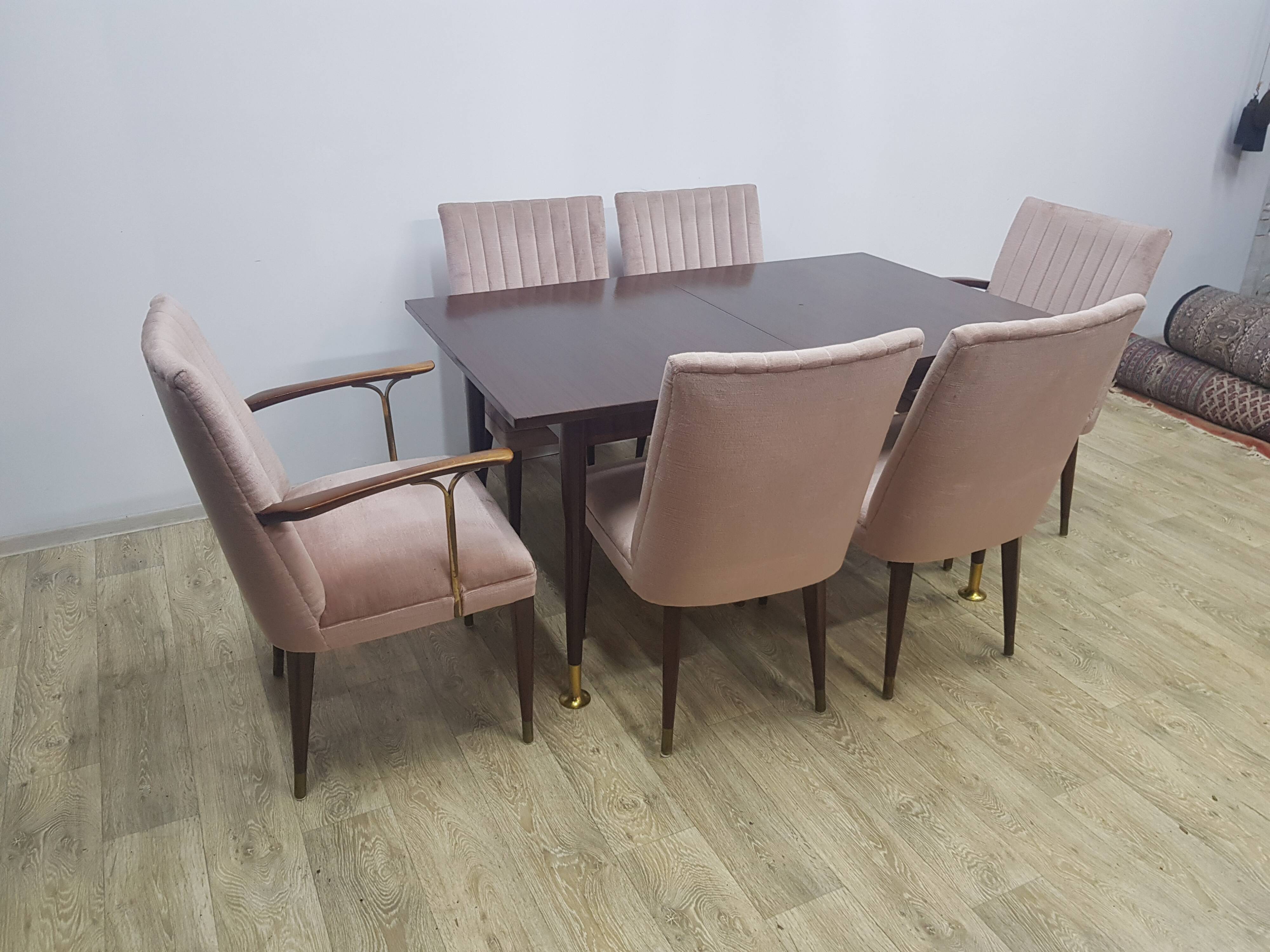 Mid-Century, Table and chair set, 1960s/70s.