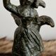 Ornamental candlestick in patinated bronze – Louis XV Rococo style – 19th century