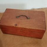 Old wooden box handle metal, storage box