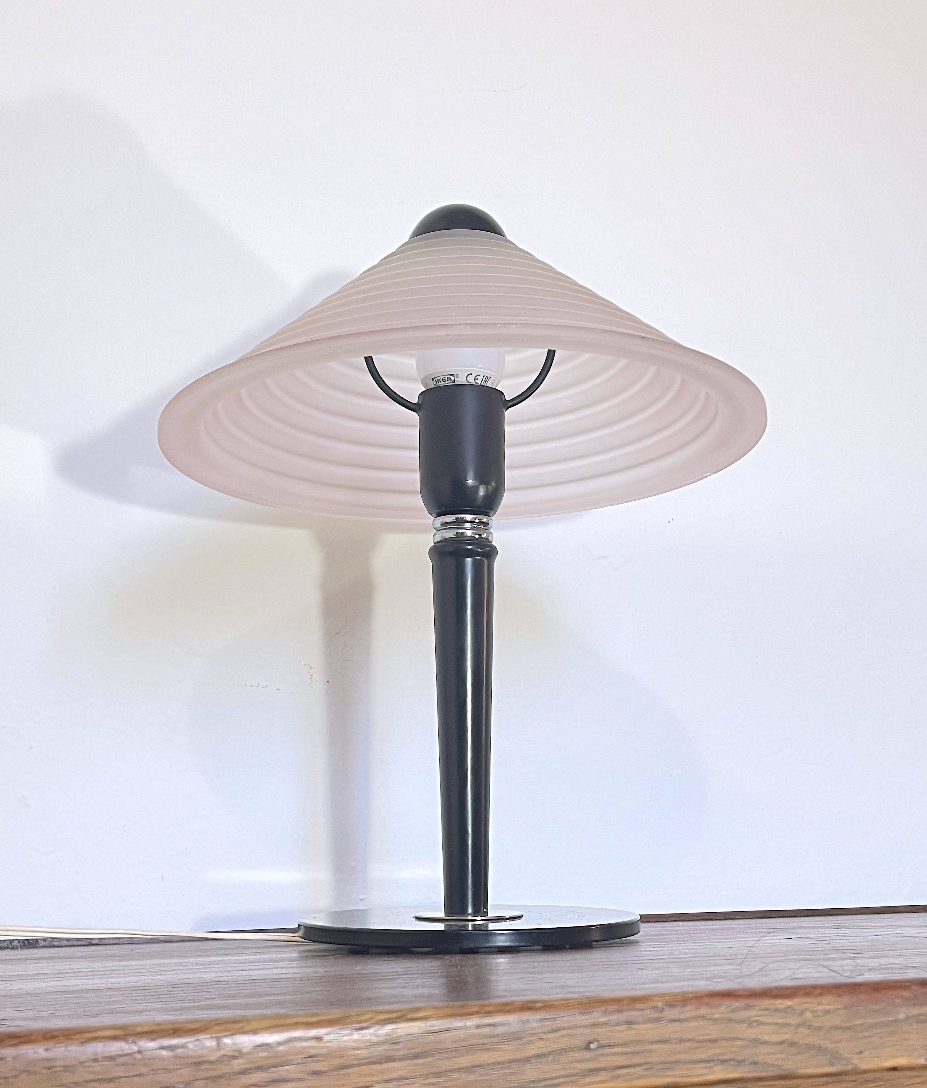 Metal and glass table lamp from Venice, Italy, 1980s