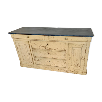 Comptoir meuble de commerce magasin fin XlXeme en sapin