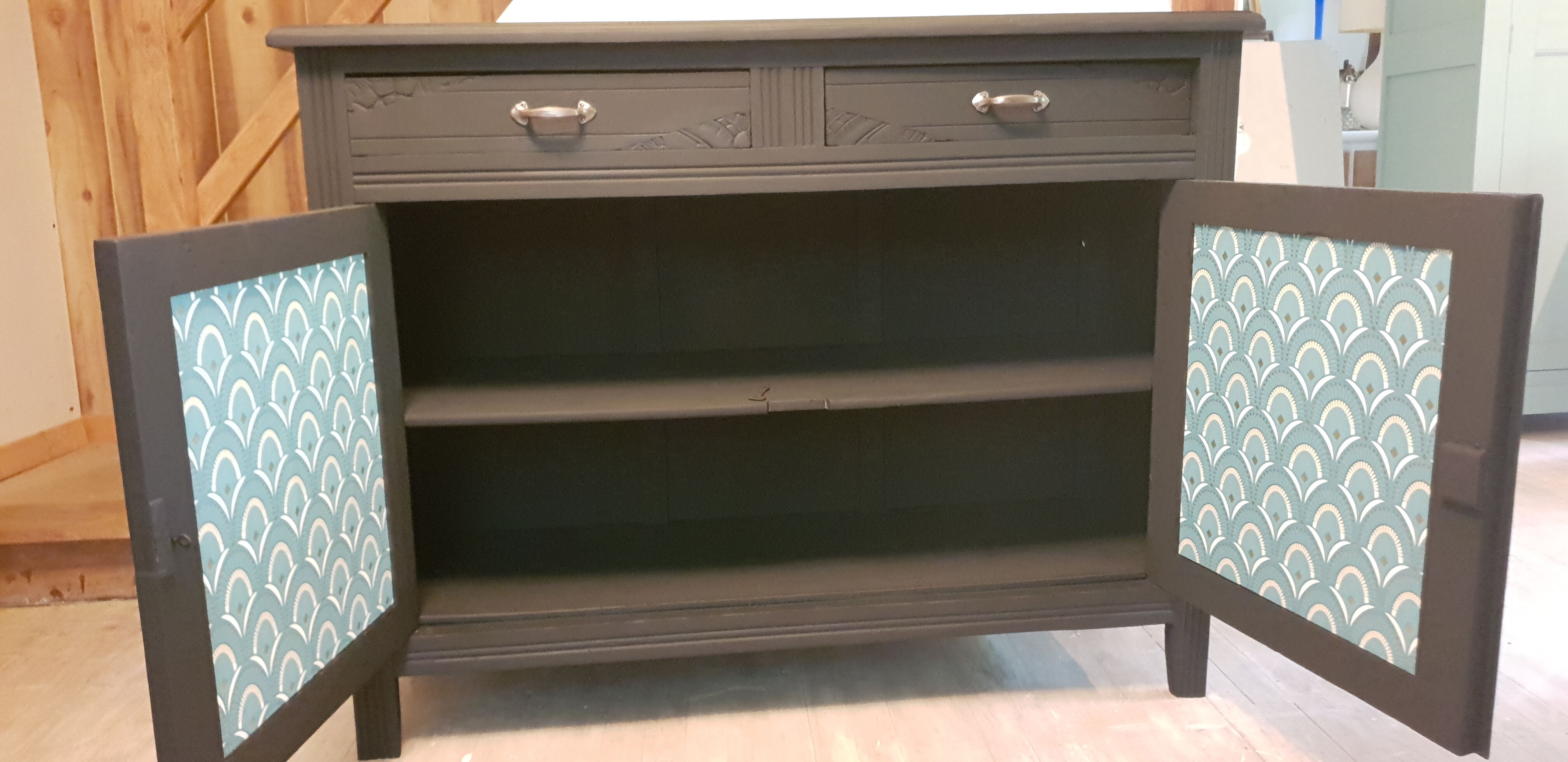 Black art deco buffet