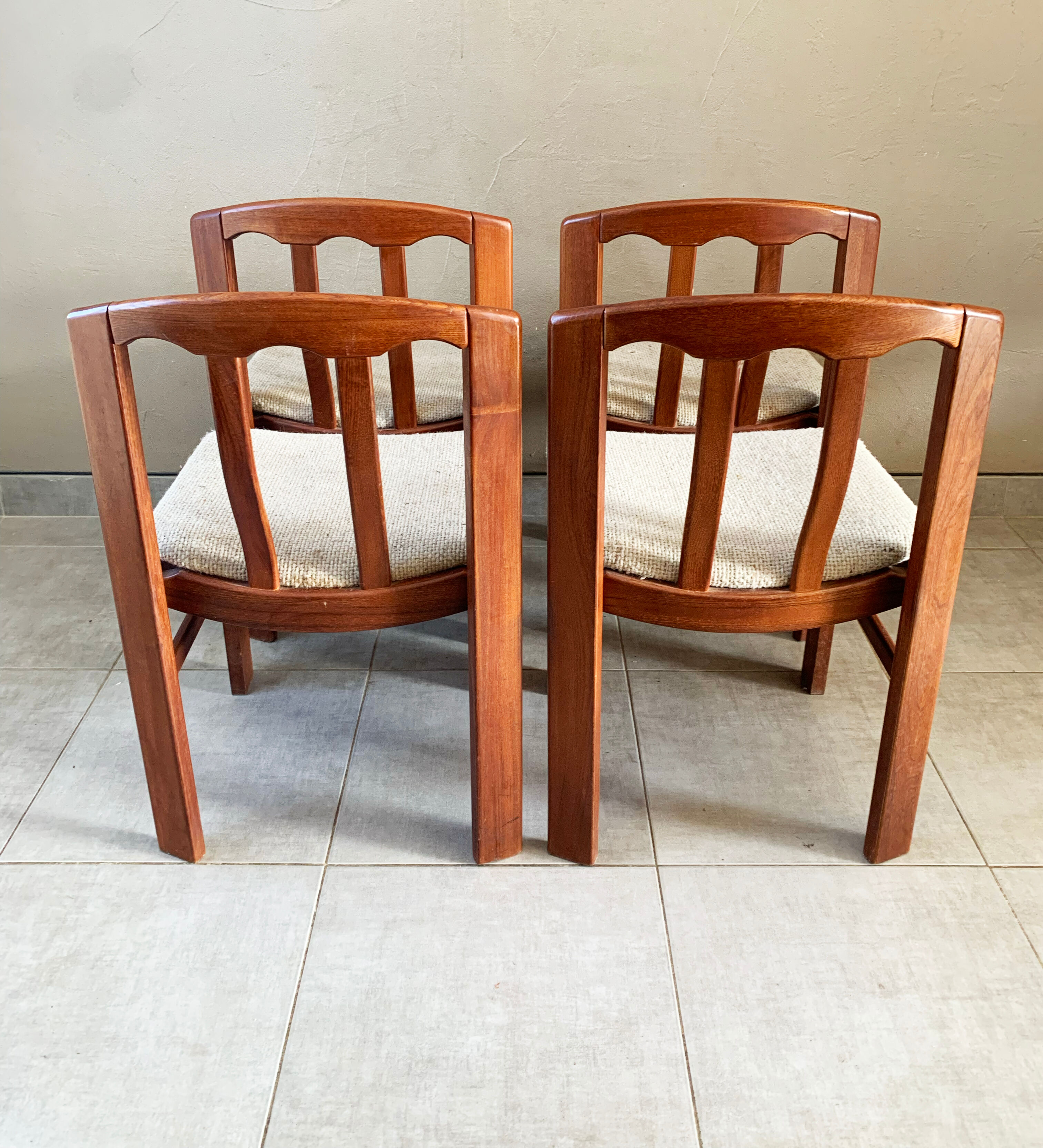 Set of 4 Danish chairs, 60s teak