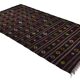 Turkish Kilim Yuruk Vintage 190x350 cm Geometric Patterns Black Multicoloured