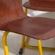 Retro yellow dining chairs (circa 1950). Set of 4 pieces.