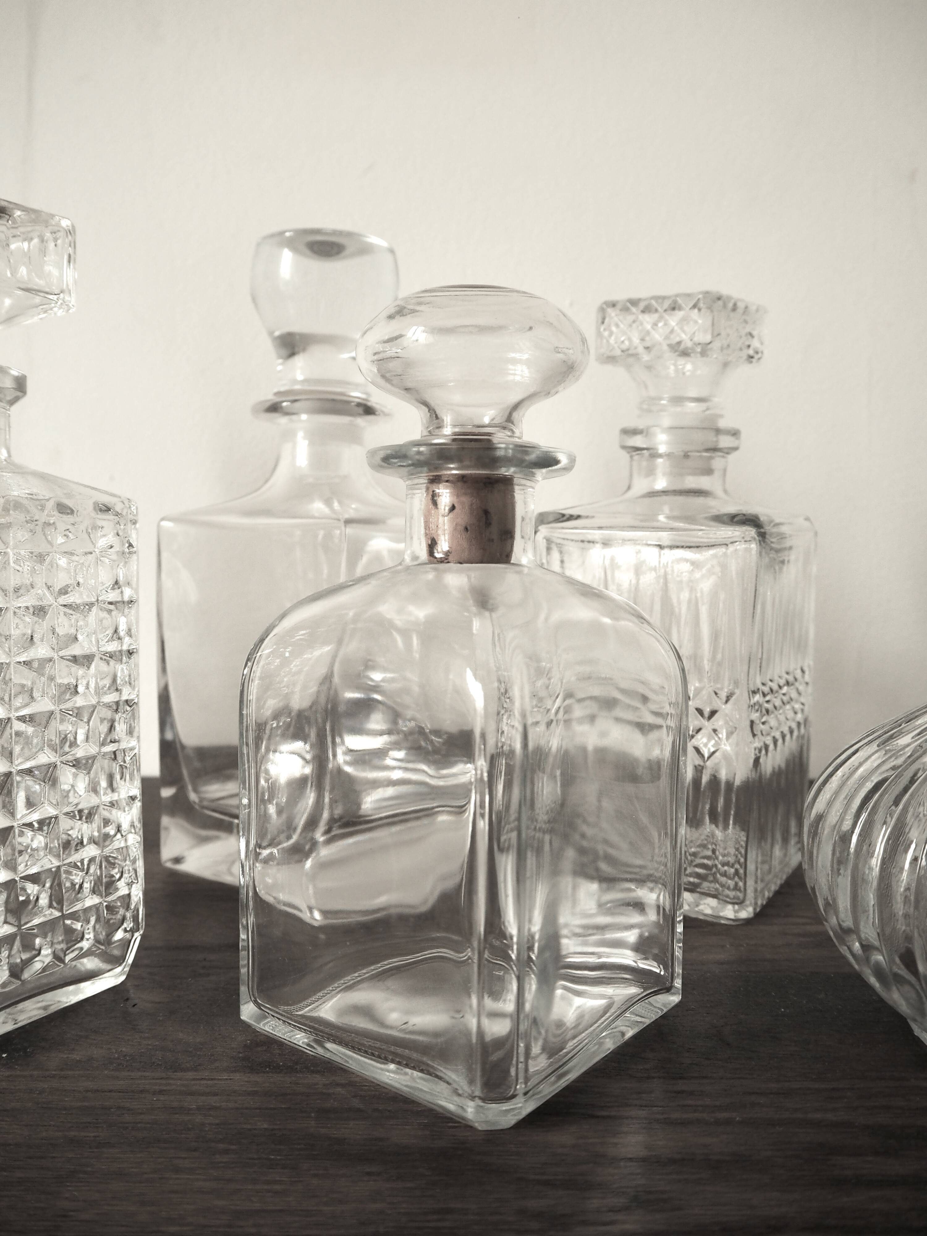 Carafe à whisky en verre lisse