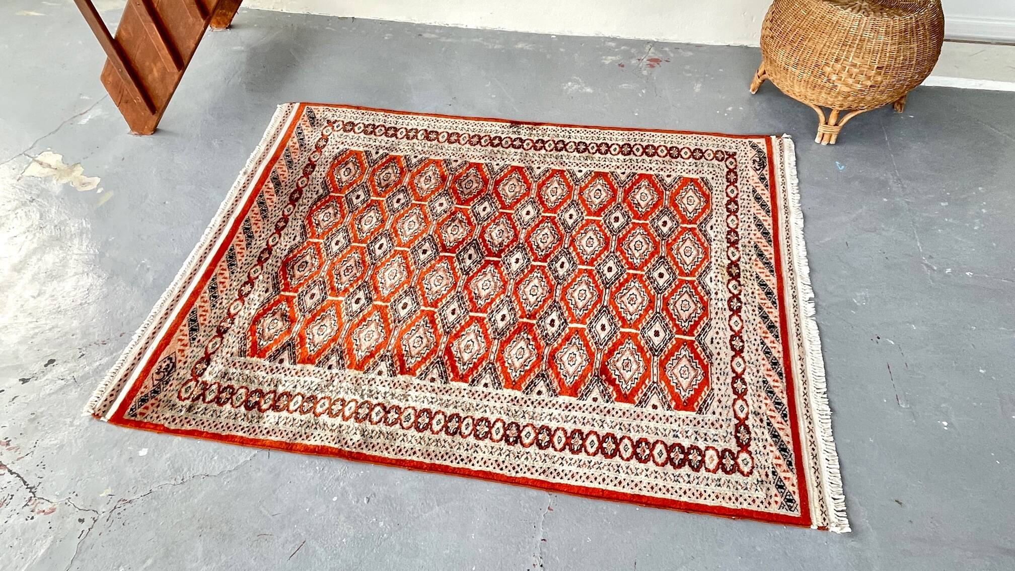Vintage Red-Orange Persian Rug 172cm x 126cm