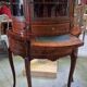 Desk - Display cabinet in the style of Louis XV with marquetry.