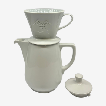 Melitta ceramic coffeepot & filter, 1960s