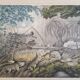 La Roche Laffitte (Born in 1943) - Watercolour drawing on silk Wolf trap
