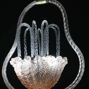 Charming Pink and Transparent Murano Glass Chandelier by Barovier e Toso, 1950s