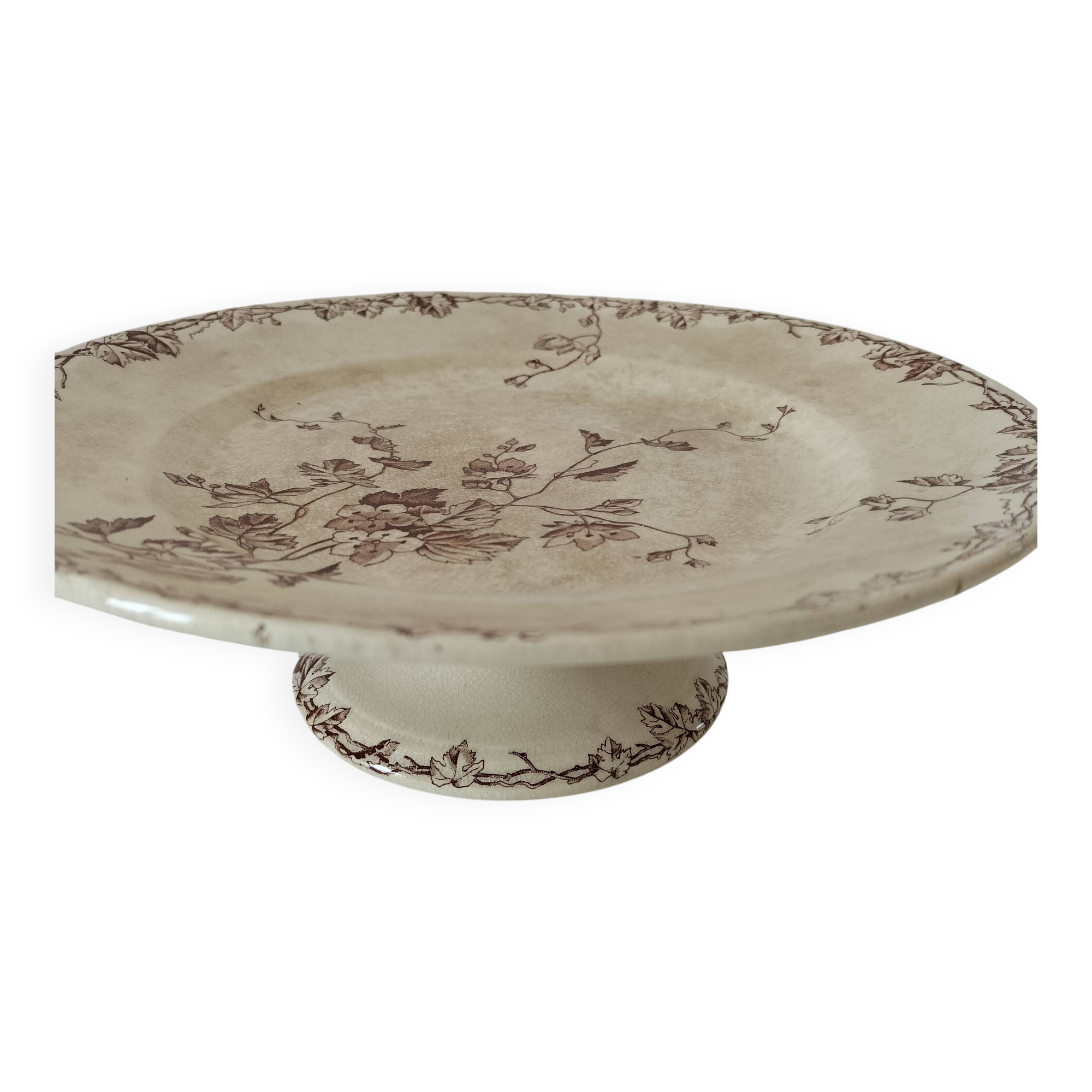 Antique pedestal plate – KG Lunéville – “Printemps” model – circa 1875