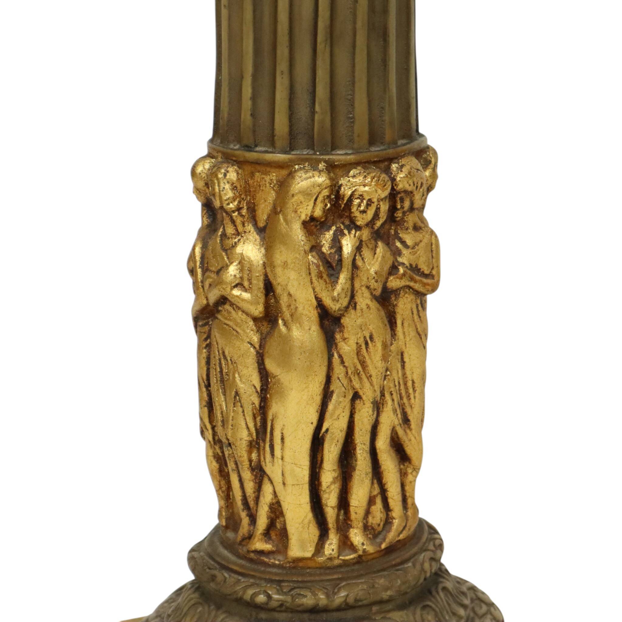 Classical Gold Column Resin Pillar Baroque Style 20th Century
