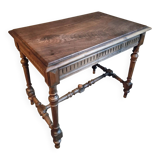 Vintage French writing table in walnut, 1930s.