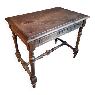 Table d'écriture française vintage en noyer, années 1930