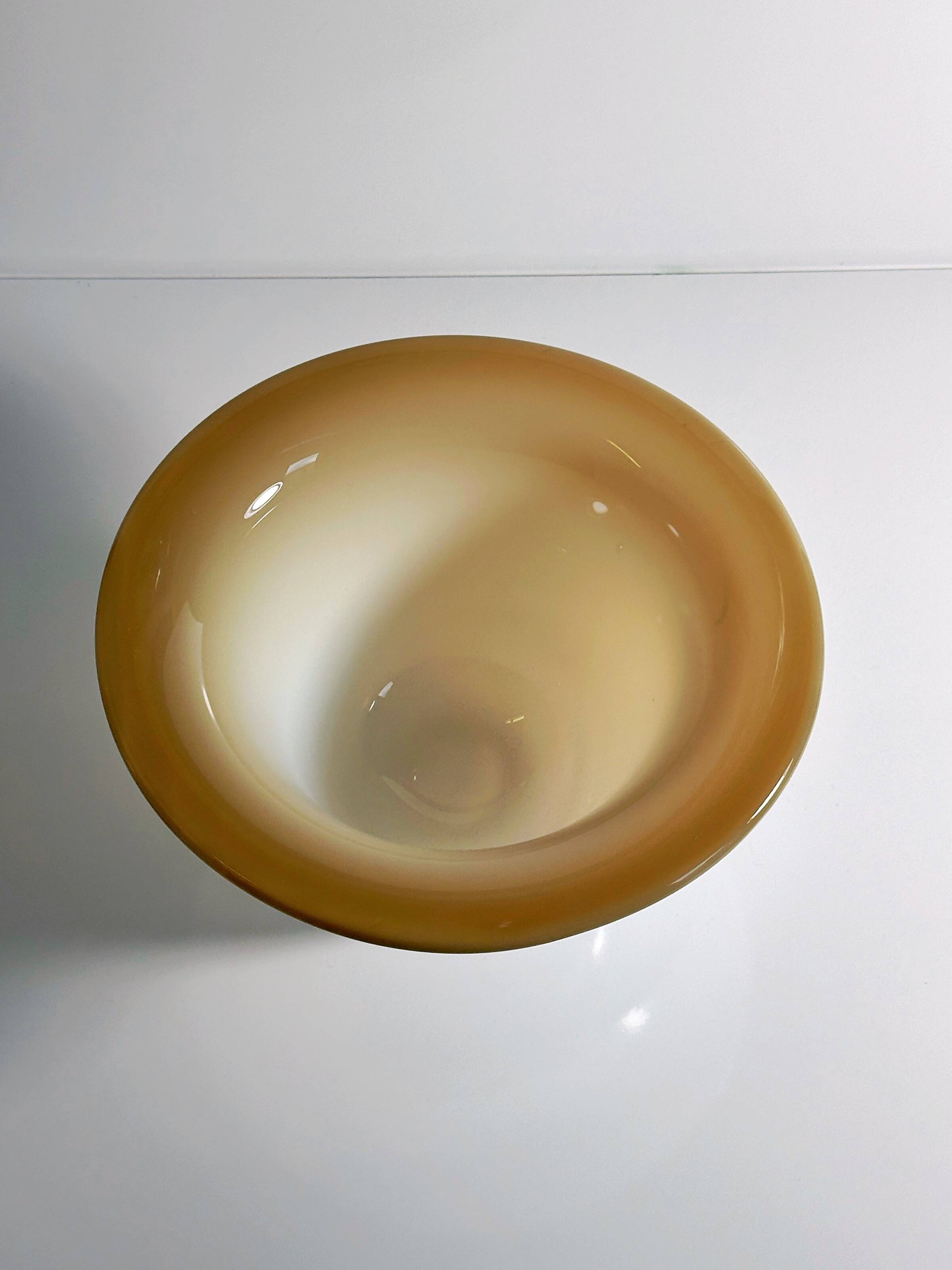 Mid Century Murano Fruit Bowl Opalina Milk Glass
