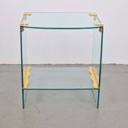 Vintage Regency Brass and Glass Side Table, 1970s