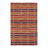 Turkish Red & Blue Striped Kilim Rug, 151x244Cm