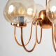 Chandelier in patinated copper and bubble glass produced by elmed, poland, 1970s