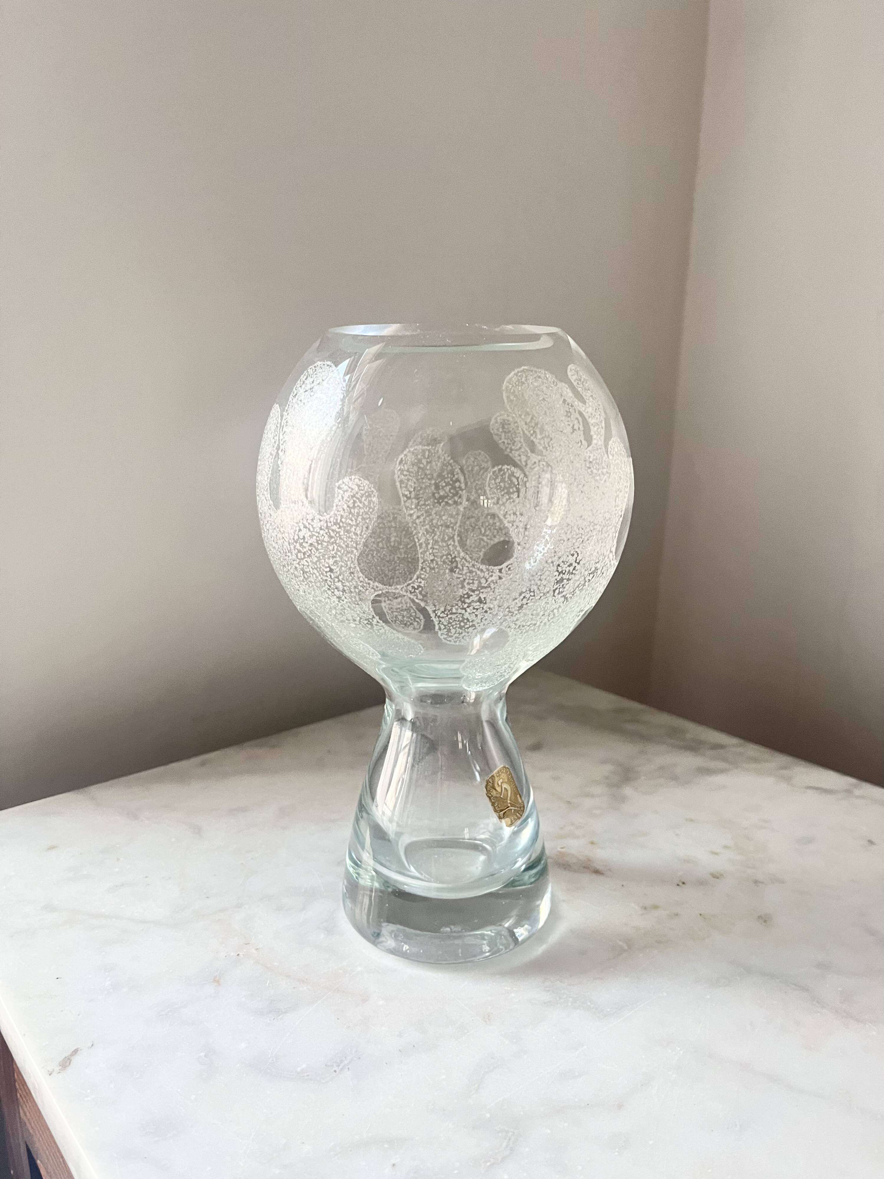 Vintage Art Glass Vase by Marita Voigt for Ilmenau, DDR East Germany