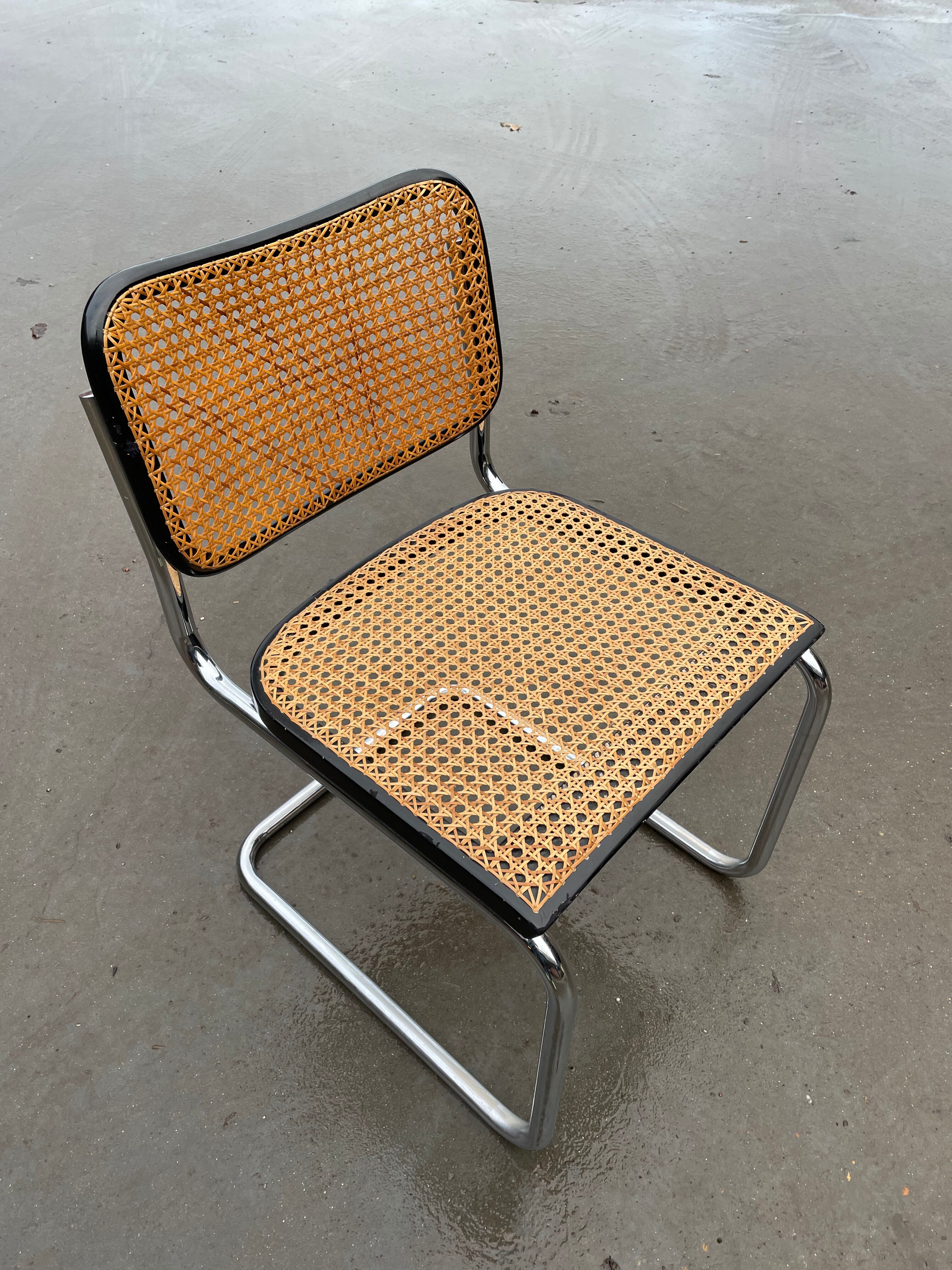 Cesca design chair b32 model in black and chrome