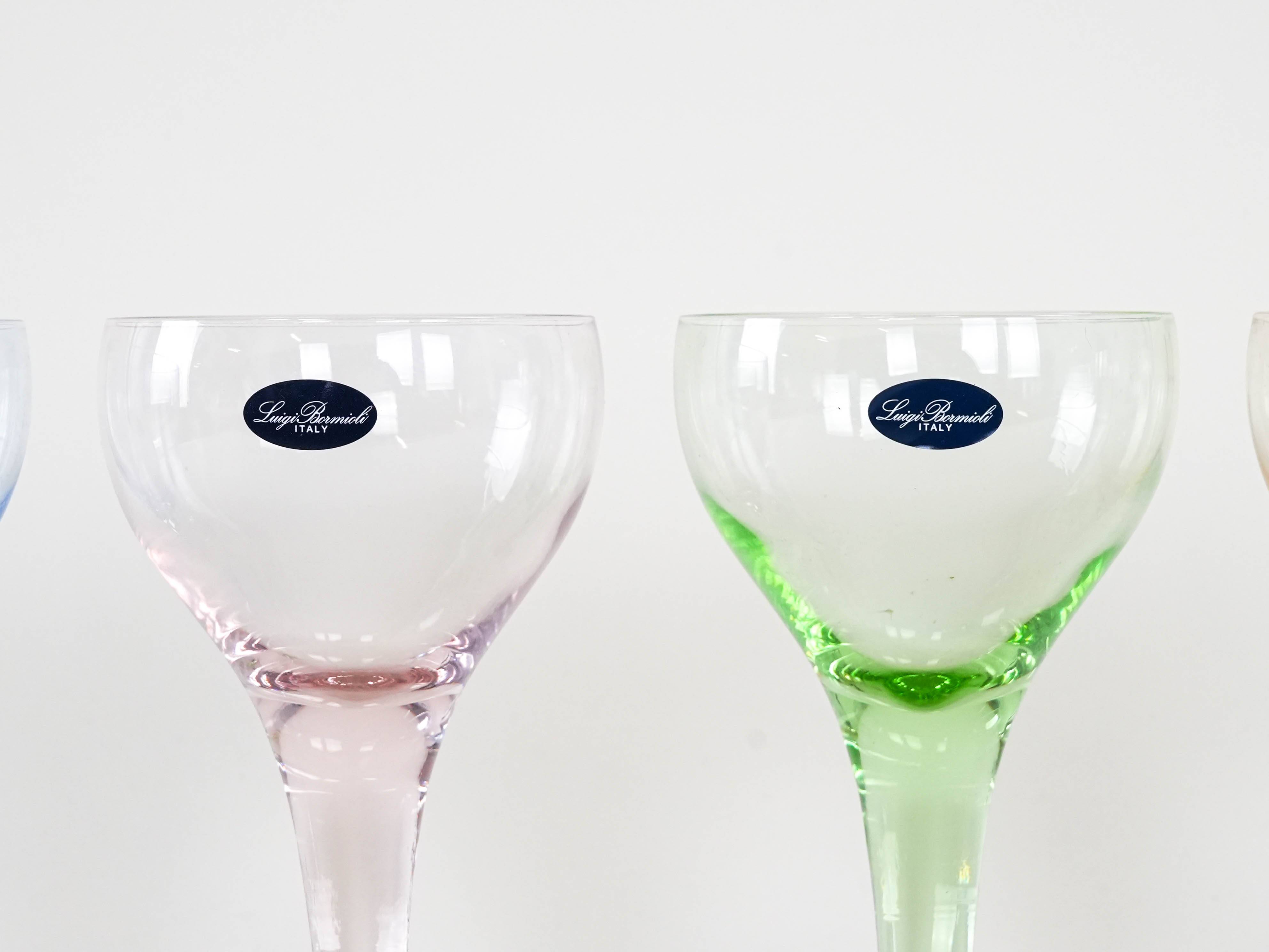 Set of dessert bowls, Italian design, 1970s, manufactured by Luigi Bormioli