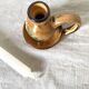 Ceramic thumb candle holder - floral decoration - Alsace