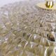 Midcentury crystal and brass ceiling lamp by Orrefors, Carl Fagerlund, 1970s, Sweden.