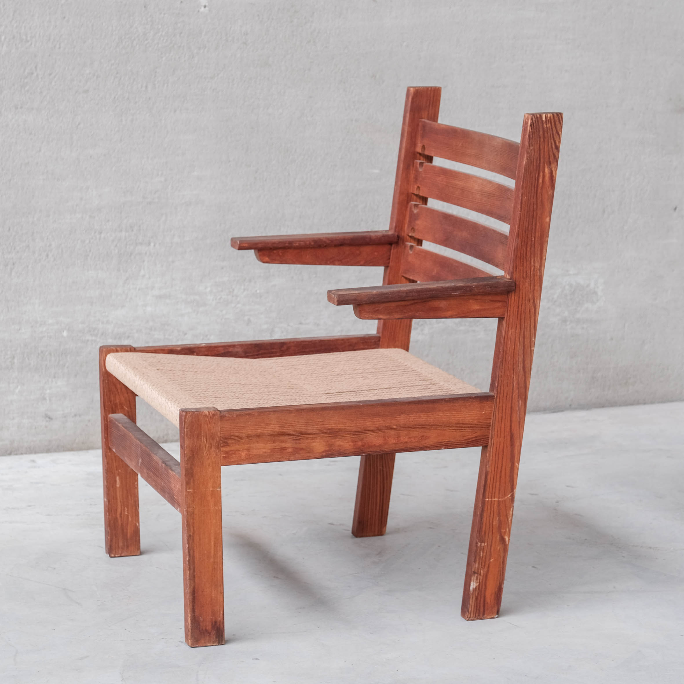 Pair of French Mid-century Cord Armchairs