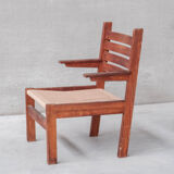 Pair of French Mid-century Cord Armchairs