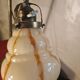 Lampe de bureau réglable ancienne en laiton et verre