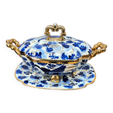 Vintage bonbonniere H. Bequet blue birds hand-painted