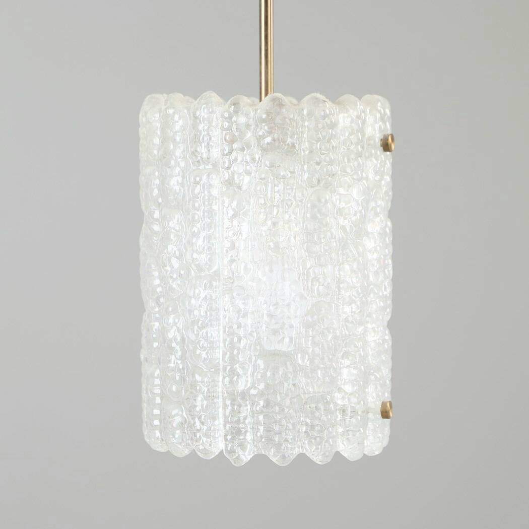 Mid-Century Crystal Glass & Brass Ceiling Light by Carl Fagerlund, 1960s