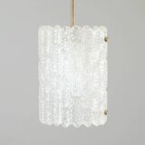 Mid-Century Crystal Glass & Brass Ceiling Light by Carl Fagerlund, 1960s