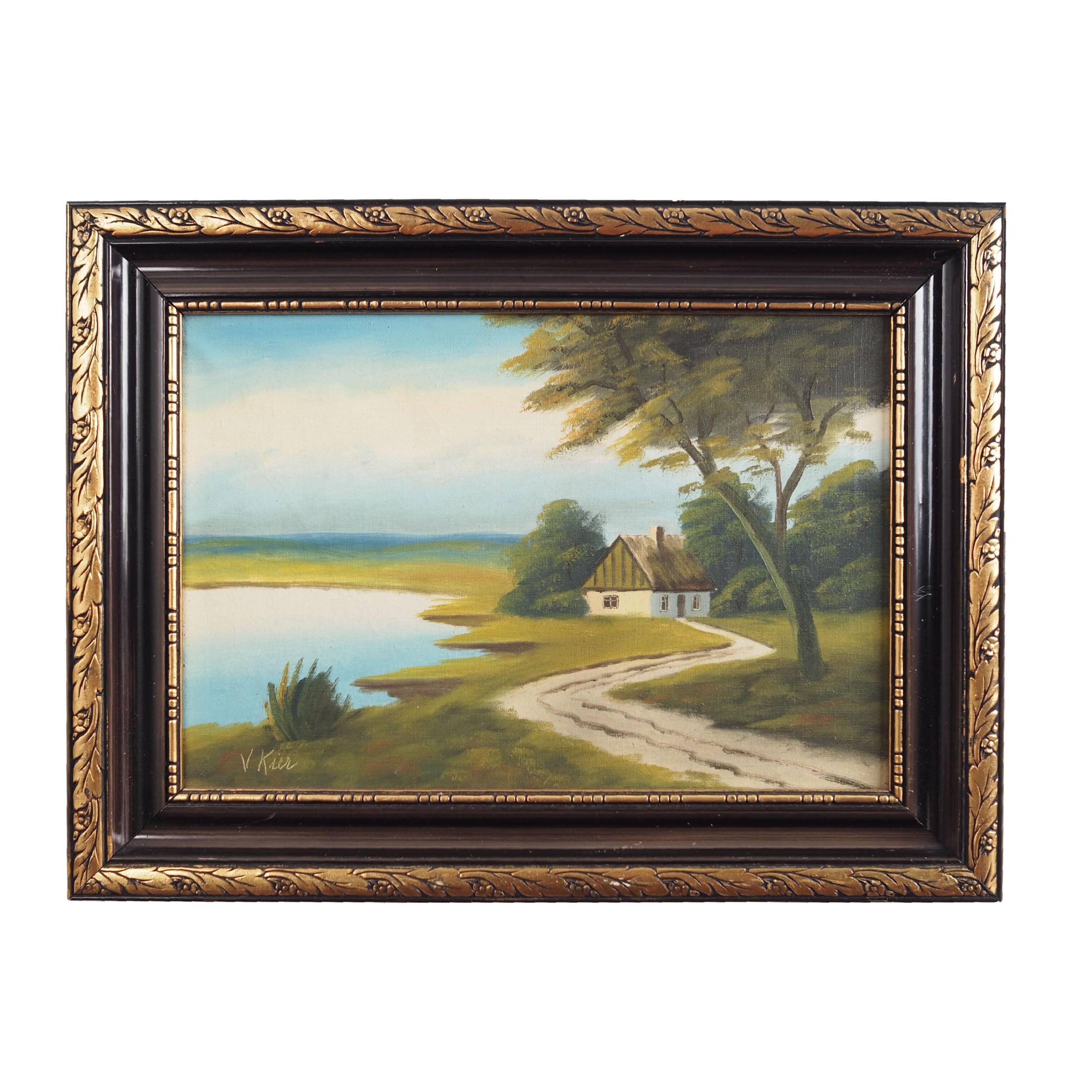 Painting „The Way to Home”, Scandinavian design, 1970s, by V. Kier