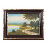 Painting „The Way to Home”, Scandinavian design, 1970s, by V. Kier