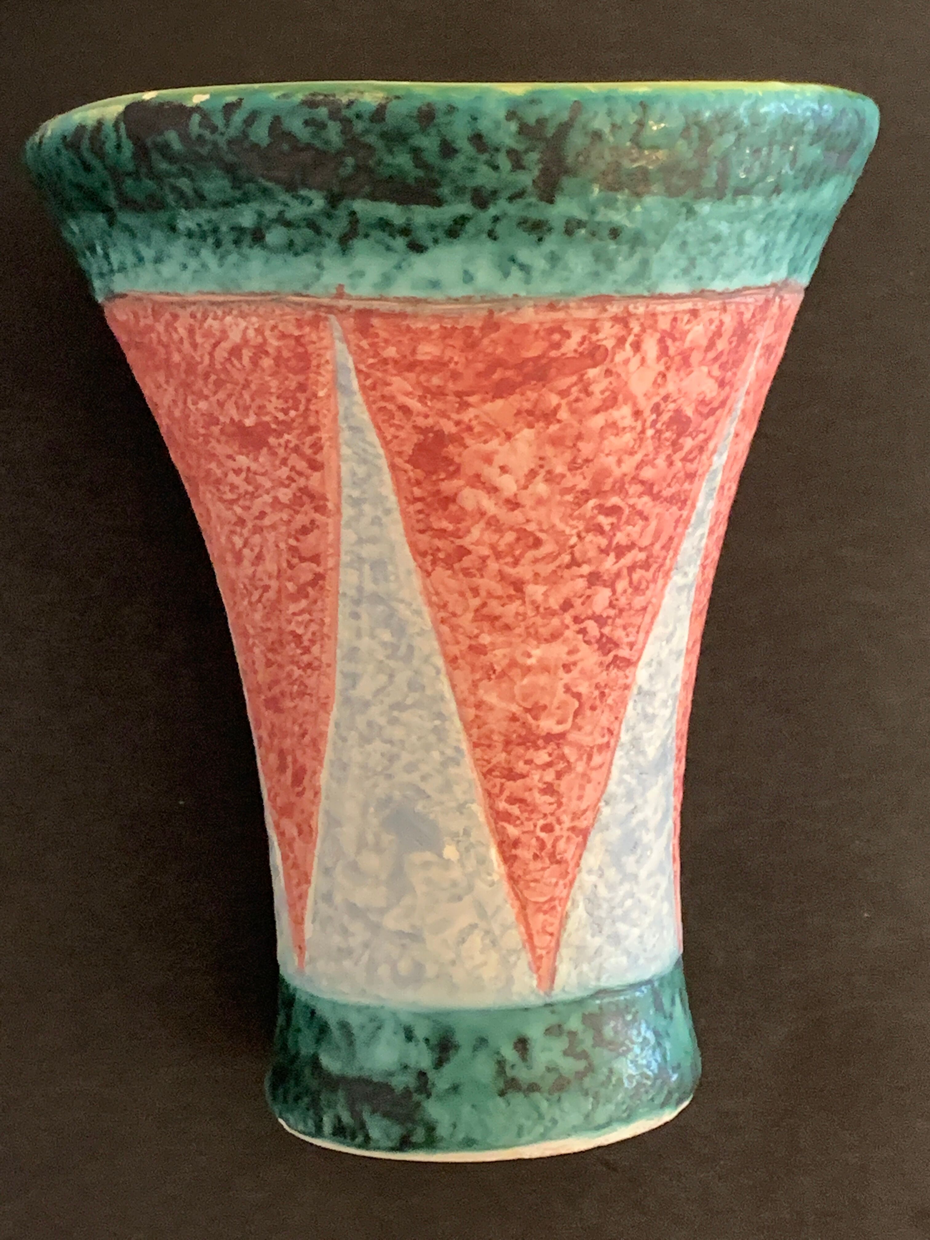 Ceramic cornet vase by Jacques Sagan, Vallauris, 1960