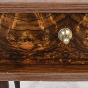 Vintage bedside table from the 50s in lacquered wood and mahogany.
