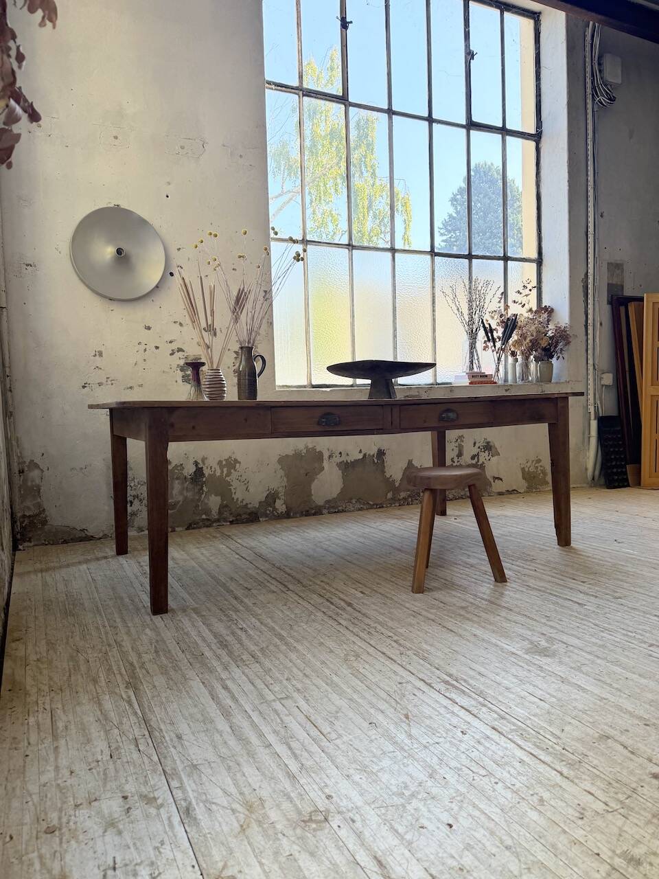 Table de ferme XL 220 cm pin 1950